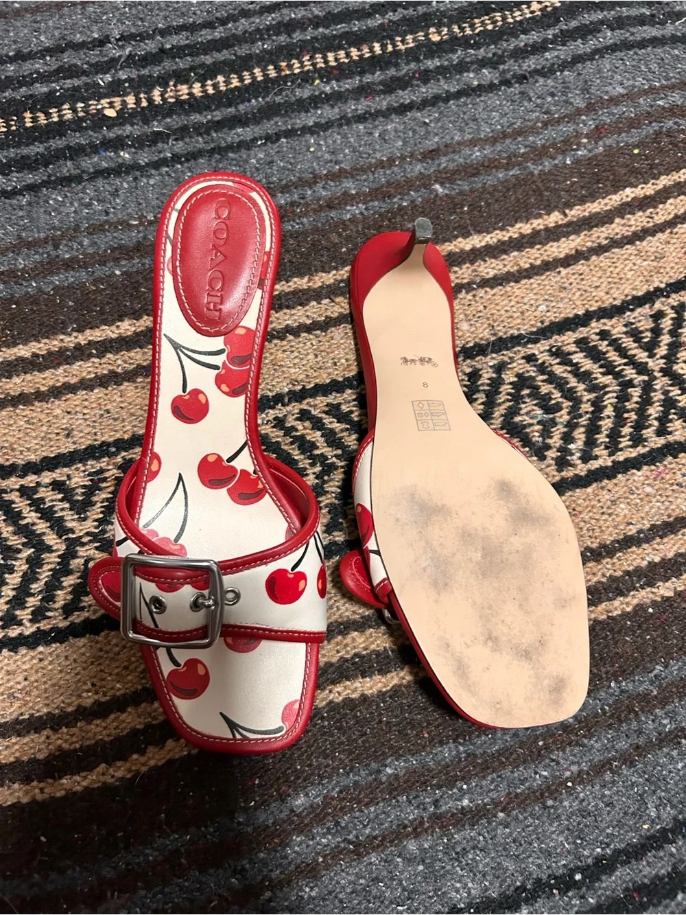 Coach Red Cherry-Print Heels